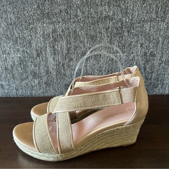 Taryn Rose Women’s Krissy Espadrille Wedges Sandals Shoes Beige Tan Leather 9.5 - Picture 5 of 9